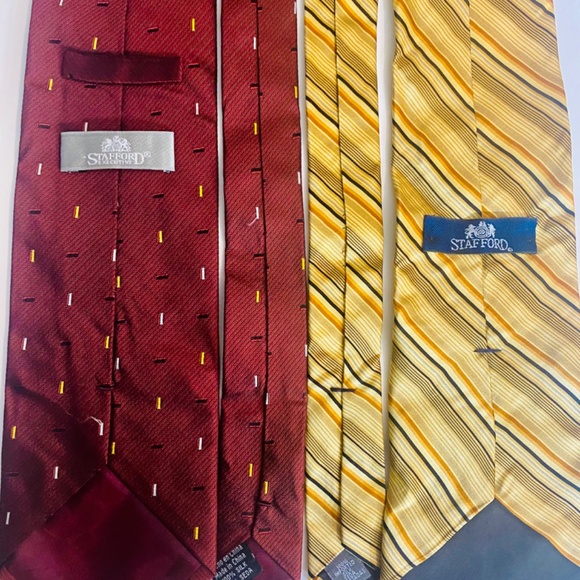 Two Stafford 100% Silk Ties - Picture 4 of 4